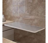 KAZUP Étagère de Bureau Murale en Acier Inoxydable, 220 LB, Table Murale Pliante en métal | Station de Travail, Garage, buanderie, Rangement, Bureau à étagères flottantes murales pour buanderie, l