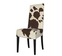 KazUp Housses de Chaise en Fourrure de Vache - Housse de Protection Extensible Amovible et Lavable pour Salle à Manger, Cuisine, hôtel
