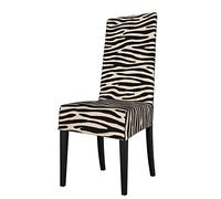 KazUp Housses de Chaise Zèbre Ou Tigre Noir Et Blanc Écru Housse De Protection De Chaise De Salle À Manger Extensible Housse De Chaise pour Salle À Manger Cuisine Hôtel