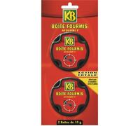 KB KFOUB2 - Anti-Fourmis Boîtes Appâts x2 - Matière Active à Base de Plante - Elimine radicalement et durablement Les fourmilières et Fourmis Noires - pour intérieur et extérieur - Fabriqué en France