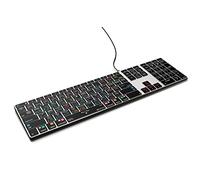 KB Covers Logic Pro Backlit Pro Clavier en aluminium avec raccourcis - Clavier d'édition filaire compatible MacOS - Disposition anglaise américaine - Clavier rétroéclairé professionnel pour la