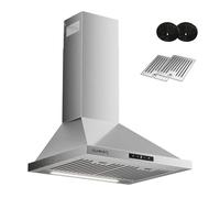 KB ELEMENTS Hotte aspirante de 60 cm, à recirculation/évacuation avec une forte puissance d'aspiration de 650 m³/h, moteur brushless, contrôle gestuel tactile, 2 filtres à charbon actif, 2 filtres à