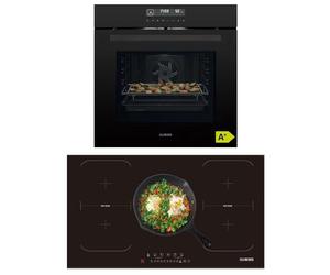 KB ELEMENTS Kit de cuisinière autonome | Four encastrable de 60 cm | Fonction Air Fry | Plaque à induction de 90 cm | Plaque de cuisson à induction avec deux zones flexibles | Grill | Air chaud | Aqua