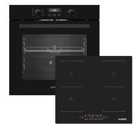 KB ELEMENTS Kit de cuisinière autonome - Four encastrable de 60 cm - Plaque à induction de 59 cm - Plaque à induction anti-rayures (résistante aux rayures) - Grill - Air chaud - Aqua Clean (59 cm Full