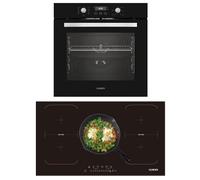 KB ELEMENTS Kit de cuisinière autonome | Four encastrable de 60 cm | Plaque à induction de 90 cm | Plaque à induction avec deux zones flexibles | Grill | Air chaud | Aqua Clean | 9 fonctions |
