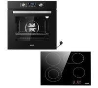 KB ELEMENTS Kit de cuisinière autonome | Four encastrable de 60 cm | Plaque de cuisson de 59 cm | Plaque de cuisson avec zone flexible | Minuterie | Sécurité enfant | Barbecue | Air chaud | Aqua Clean