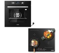 KB ELEMENTS Kit de cuisson autonome | Four encastrable de 60 cm | Plaque de cuisson à induction de 59 cm | Plaque de cuisson à induction anti-rayures (anti-rayures) | Grill | Air chaud | Aqua Clean |