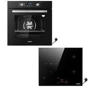 KB ELEMENTS Kit de cuisson autonome | Four encastrable de 60 cm | Plaque de cuisson à induction de 59 cm | Plaque de cuisson à induction avec prise | Grill | Air chaud | Aqua Clean | 9 fonctions |