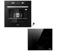 KB ELEMENTS Set de cuisinière autonome - Four encastrable de 60 cm - Plaque de cuisson à induction de 59 cm - 2 zones flexibles - Grill - Air chaud - Aqua Clean - 9 fonctions - Sécurité enfant