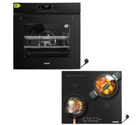KB ELEMENTS Set de cuisinières | Four encastrable Air Fry & Aqua Clean 60 cm | Plaque de cuisson à induction autonome de 59 cm résistante aux rayures efficacité énergétique 3000 W | 73