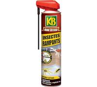 KB HOME DEFENSE Aérosol Insectes Rampants - Action Choc & Barrière 3 Mois - Tête Double Position - Fourmis, Araignées, Cafards - 400ml