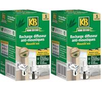 KB HOME DEFENSE KDIFFNATRE - Recharge Diffuseur Prise Anti-Moustiques Sans Insecticide 46 ml - A base d'huile d'eucalyptus, matière active végétale - Protège pendant 60 nuits - 1 diffuseur : 20 m²