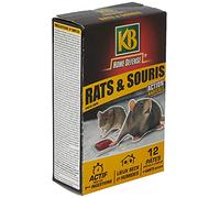 KB HOME DEFENSE RSOUPAT - Pâtes Anti-Rats et Souris 120 g - Action radicale - Actif dès la 1ère ingestion- Spécial lieux secs et humides -12 sachetsx10g pour emploi- jusqu'à 4 stations d'appâtage