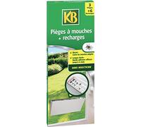 KB KBMOU3 - Pièges à Mouches et Recharges sans Insecticide (3 pièges + 6 recharges) - Moustique, moucherons et Insectes - Efficace 6 Mois - Piège Collant inodore et Discret - Simple d'utilisation