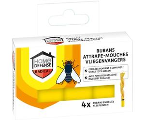 KB KBMRUBAN - Rubans Collants Attrape-x4 - Efficace plusieurs semaines - Sans odeur - Efficace sur mouches, moucherons, moustiques et insectes volants- Avec punaise d'attache -L'emballage peut varier.