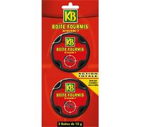 KB KFOUB2 - Anti-Fourmis Boîtes Appâts x2 - Matière active à base de plante - Elimine radicalement et durablement les fourmilières et fourmis noires - Pour intérieur et extérieur - Fabriqué en France