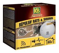 Home Defense Répulsif rats et souris HDULT60 – À ultrasons 60 m² – Action permanente – 1 pièce