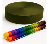 KBBB Sangle 2 m 5 m 10 m 50 m de long - 50 couleurs Largeurs : 10 mm 15 mm 20 mm 25 mm 30 mm 40 mm 50 mm Sangle de sac en polypropylène, idéal pour les projets de bricolage et travaux manuels 305 Kaki