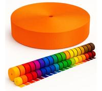 KBBB Sangle 2m 5m 10m 50m de long - 50 couleurs Largeurs: 10 mm 15 mm 20 mm 25 mm 30 mm 40 mm 50 mm Sangle en polypropylène pour sac, idéal pour les projets DIY et travaux manuels 523 Orange 40 mm x 2