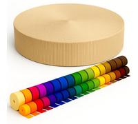 KBBB Sangle 2m 5m 10m 50m de long - 50 couleurs Largeurs: 10 mm 15 mm 20 mm 25 mm 30 mm 40 mm 50 mm Sangle en polypropylène pour sacs, idéal pour les projets DIY et travaux manuels 122 Crème 25 mm x 2