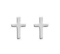 KBC Boucles d oreilles Clous Argent 925 croix 9x6mm Unisexe Adulte Enfant