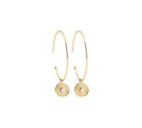 KBC Boucles d'Oreilles Plaque Or Creoles Ouvertes 28mm - Disque 8mm