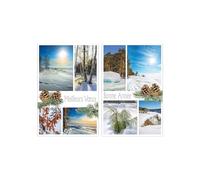 KBC Carte De Voeux - 5 Cartes Bonne Année Paysages Enneigés Décor Pailleté