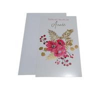 KBC Carte De Voeux - 5 Cartes Bonne Et Heurseuse Année Fleurs Décor Brillant