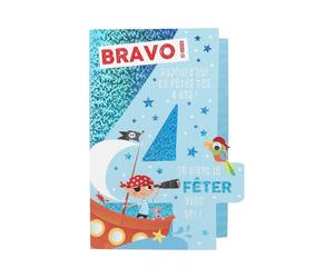 KBC Carte De Voeux - Anniversaire - Bravo ! Aujourd'hui tu fêtes tes 4 ans