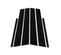 KBDDM 6 Pièces Autocollant du Montant B de Porte de Fenêtre de Voiture pour Peugeot 207 2010-2016, Garniture de Couverture de Pilier B de Fenêtre de Voiture Accessoires,A-Black