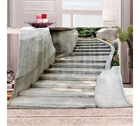 KBDQGX Couverture Plaid Canape 130X150Cm Escaliers en Pierre Imprimée Motif, Couverture en Flanelle Épaisse Douce Et Confortable, Lit 2 Personnes Chaude pour Adulte Et Enfant