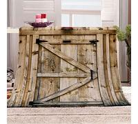 KBDQGX Couverture Plaid Canape 150X150Cm Petite Porte Rétro en Bois Imprimée Motif, Couverture en Flanelle Épaisse Douce Et Confortable, Lit 2 Personnes Chaude pour Adulte Et Enfant