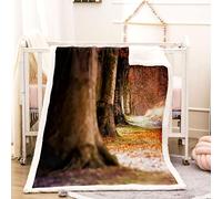 KBDQGX Couverture Plaid Canape 80X150Cm Feuilles Rouges Tombées sur Les Arbres Imprimée Motif, Couverture en Flanelle Épaisse Douce Et Confortable, Lit 2 Personnes Chaude pour Adulte Et Enfant