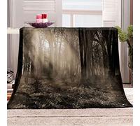 KBDQGX Couverture Polaire en Microfibre Bois Ensoleillés 3D Imprimée Douce Fluffy Flanelle Couverture De Lit Plaid Canapé Convient Adultes Et Enfants Rester Chaud en Hiver 180X220Cm