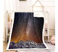KBDQGX Couverture Polaire en Microfibre Ciel Paysage Étoilé 3D Imprimée Douce Fluffy Flanelle Couverture De Lit Plaid Canapé Convient Adultes Et Enfants Rester Chaud en Hiver 150X150Cm
