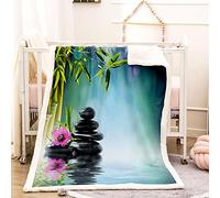KBDQGX Couverture Polaire en Microfibre Fleurs Violettes en Pierre 3D Imprimée Douce Fluffy Flanelle Couverture De Lit Plaid Canapé Convient Adultes Et Enfants Rester Chaud en Hiver 180X220Cm