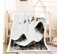 KBDQGX Couverture Polaire en Microfibre Paysage De Montagne Chinois 3D Imprimée Douce Fluffy Flanelle Couverture De Lit Plaid Canapé Convient Adultes Et Enfants Rester Chaud en Hiver 80X150Cm