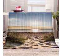 KBDQGX Couverture Polaire en Microfibre Paysage De Plage Ensoleillée 3D Imprimée Douce Fluffy Flanelle Couverture De Lit Plaid Canapé Convient Adultes Et Enfants Rester Chaud en Hiver 150X180Cm