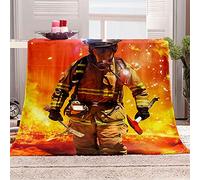 KBDQGX Couverture Polaire en Microfibre Pompier 3D Imprimée Douce Fluffy Flanelle Couverture De Lit Plaid Canapé Convient Adultes Et Enfants Rester Chaud en Hiver 80X150Cm