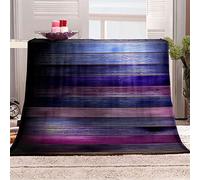 KBDQGX Couverture Polaire en Microfibre Rayures Bleu Violet 3D Imprimée Douce Fluffy Flanelle Couverture De Lit Plaid Canapé Convient Adultes Et Enfants Rester Chaud en Hiver 180X200Cm