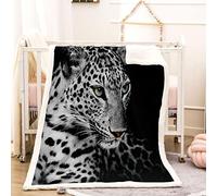 KBDQGX Couverture Polaire en Microfibre Tigre Animal Noir Et Blanc 3D Imprimée Douce Fluffy Flanelle Couverture De Lit Plaid Canapé Convient Adultes Et Enfants Rester Chaud en Hiver 180X200Cm