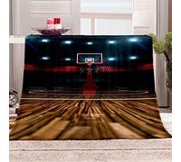 KBDQGX Plaid Polaire pour Adultes d'enfants Canape Couverture Polaire Stade De Basket-Ball Imprimée Motif Couverture Lit en Flanelle 2 Personnes Hiver 130X150Cm Microfibre Douce Et Chaude