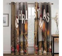 KBDQGX Rideau Chambre Enfant Bebe Fille Garcon Ado Adultes Joyeux Noël Imprimé Coloré Motif 200X214Cm Rideau Occultant Salon Moderne Isolant Thermique Anti Chaleur Lot De 2 Rideaux pour Petites Fen