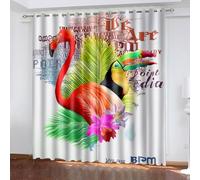 KBDQGX Rideau Chambre Enfant Bebe Fille Garcon Ado Adultes Rouleau De Peinture De Plumes Colorées, De Fleurs Et d'oiseaux Motif 140X160Cm Rideau Occultant Salon Moderne Isolant Thermique Anti Chale