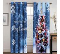 KBDQGX Rideau Salon Moderne Lot De 2 Joyeux Noël Imprimé Coloré 234X230Cm Rideau Occultant Isolant Thermique Anti Chaleur Lot De 2 Rideaux Chambre Enfant Adulte Rideaux À Oeillets Décoration De Fen