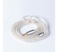 Kbear Câble d'écouteurs amovible en cuivre plaqué argent, câble IEM de rechange à 8 fils avec prise standard TRS pour KZ ZSN ZS10 PRO ZSN PRO AS16 CCA CA4 A10 (broche C 3,5 mm)