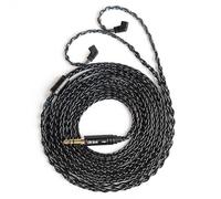 KBEAR ST12 Plus Câble IEM à 2 broches pour écouteurs HiFi KBEAR ST12 Plus 8 conducteurs 4N OFC plaqué argent pour écouteurs KZ ZS10 PRO/ZSN PRO X/CCA CRA (foncé, QDC 3,5 mm)