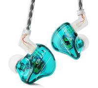 KBEAR Storm Écouteurs intra-auriculaires filaires pour chanteurs, musiciens sur scène, studio, église, basse, IEM, moniteur haute résolution, câble plaqué argent OFC détachable (vert, sans micro)