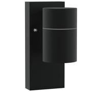 KBHRENP Applique murale extérieure noire 6,5 x 10,5 x 16 cm en acier | Finition noire mate, diffuseur en verre, compatible avec GU10, usage résidentiel, résistance à la corrosion, montage mural