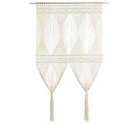 KBHRENP Rideau en coton Macramé 140 x 240 cm | Franges décoratives, lavable à basse température, facile à couper, partie supérieure du tunnel, barre non incluse